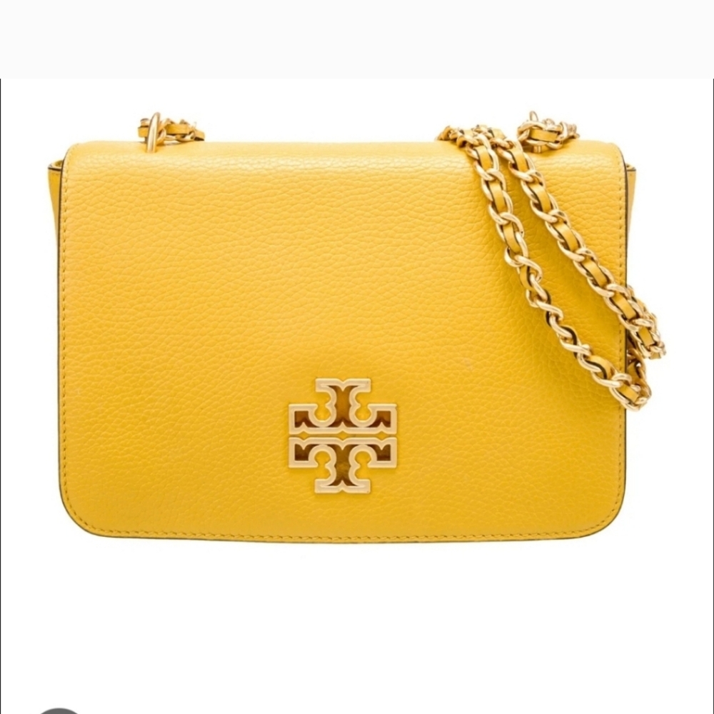 Tory Burch Yellow Crossbody Bag with Structured Design